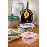 Контейнер для переноски и хранения силиконовый квадратный складной silikobox, 600 мл, красный