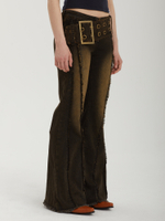 Женские Джинсы Brown Overdye Belted Flare