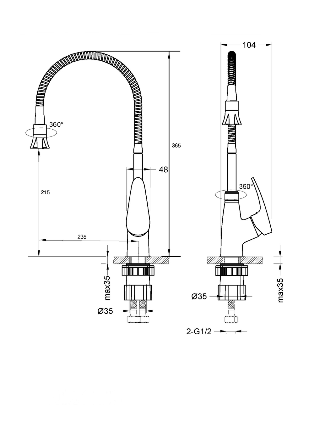 LM0413C Линара Смеситель для кухни, с гибким изливом и 2х-функциональным аэратором, хром