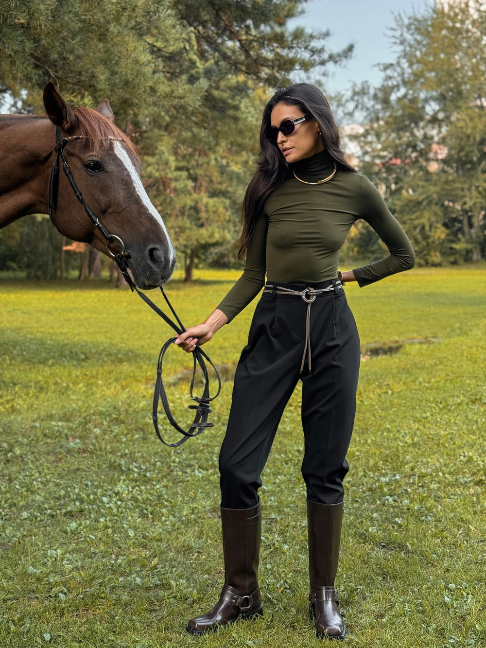 Брюки с поясом-шнурком