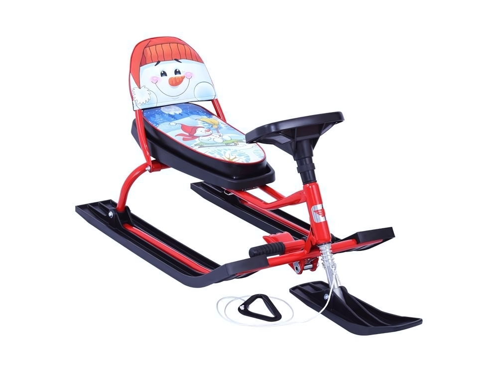 Снегокат SNOWKAT 130 "Comfort Снеговик' со складной спинкой (Красный)