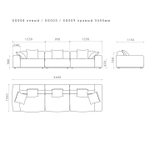 4-х местный нераскладной диван SAGA 008/003/009