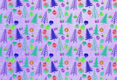 Бумага упаковочная 50х70 см «Лавандовая зима» (1 лист)