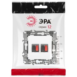 Розетка ЭРА Серия 12 12-3112-01М аудио двойная белый матовый