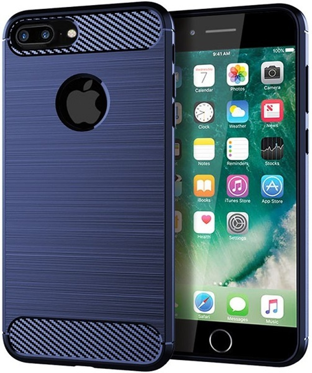 Чехол для iPhone 8 Plus цвет Blue (синий), серия Carbon от Caseport