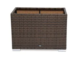 "Лунго" кашпо для цветов большое плетеное из искусственного ротанга, цвет коричневый