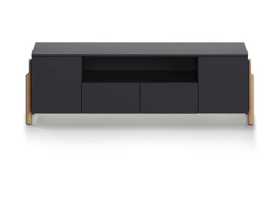 Тумба Basic под ТВ с нишей ширина 170 см (черный)