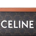 CELINE Triomphe Triumph Gate Canvas With Lambskin Card Holder Card Holder Women"s Brown