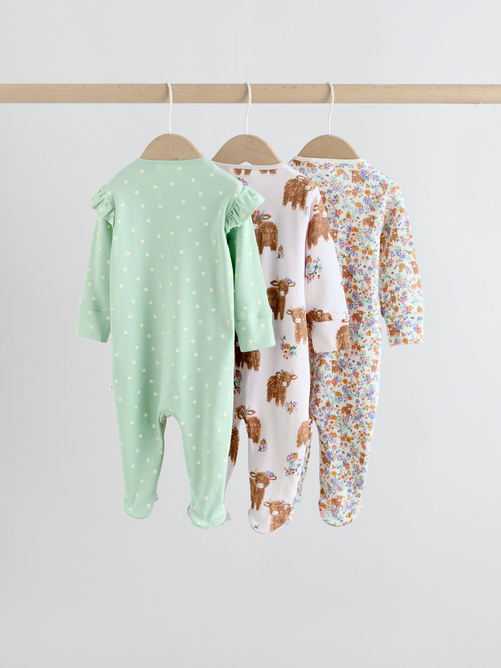 Комбинезон / Cлип для малышей Next F13-314, 3 шт., Светло-зеленый, Розовый