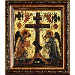 Поклонение Кресту ( Прославление Креста). Икона на холсте.
