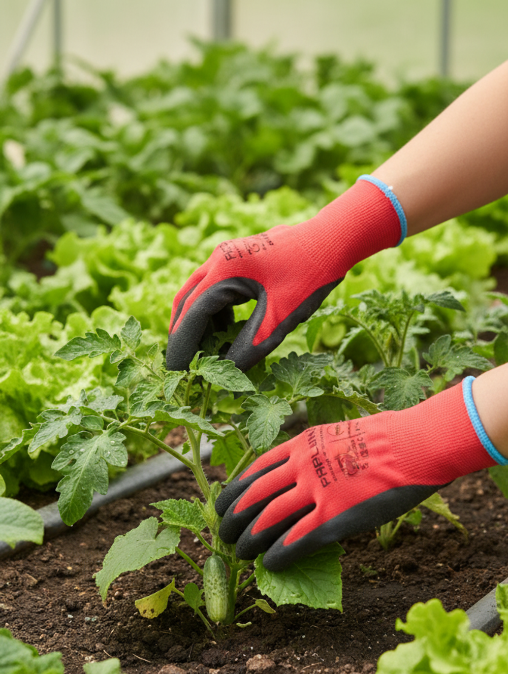 Перчатки ProfLineSpecialist нейлоновые с РЛ-покрытием, красный