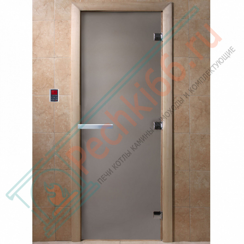 Дверь стеклянная для бани, сатин матовый, 2000х800 (DoorWood) в Кирове