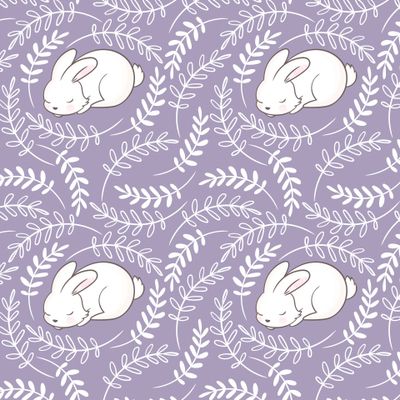 Кролик на сиреневом фоне