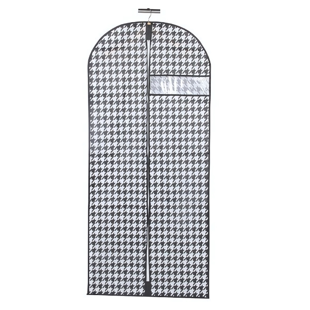 Чехол для одежды "Пепита", Д1350 Ш600, черно-белый