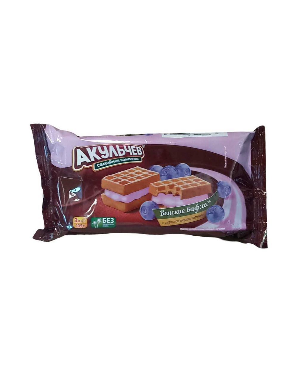 Венские вафли с суфле со вкусом черники 105г