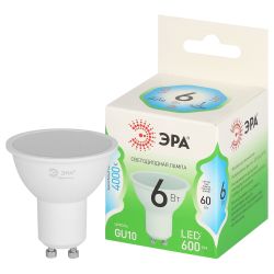 Лампа светодиодная ЭРА GREEN LINE LED MR16-6W-840-GU10 GL 6Вт софит яркий белый свет GU10 | Лампы cветодиодные Точечные (Софиты) (MR, PAR)