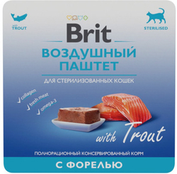 BRIT PREMIUM, Воздушный паштет для стерилизованных кошек, Форель, 100 гр.