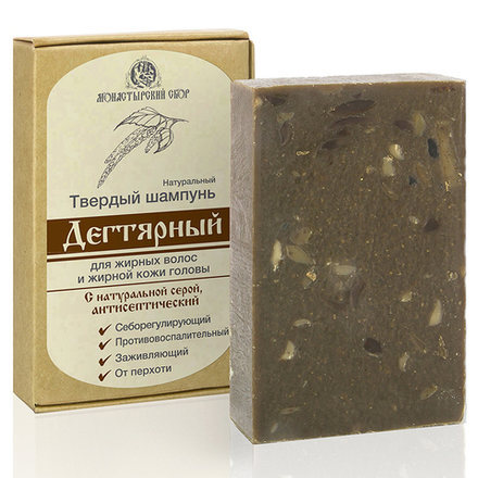 Шампунь Kleona твердый Дегтярный для жирных волос 80 г