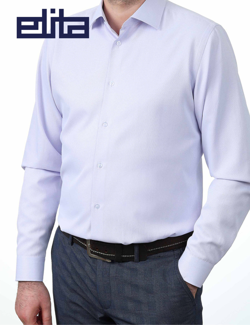 Сорочка мужская ELITA длинный рукав, цвет голубой, хлопок/пэ