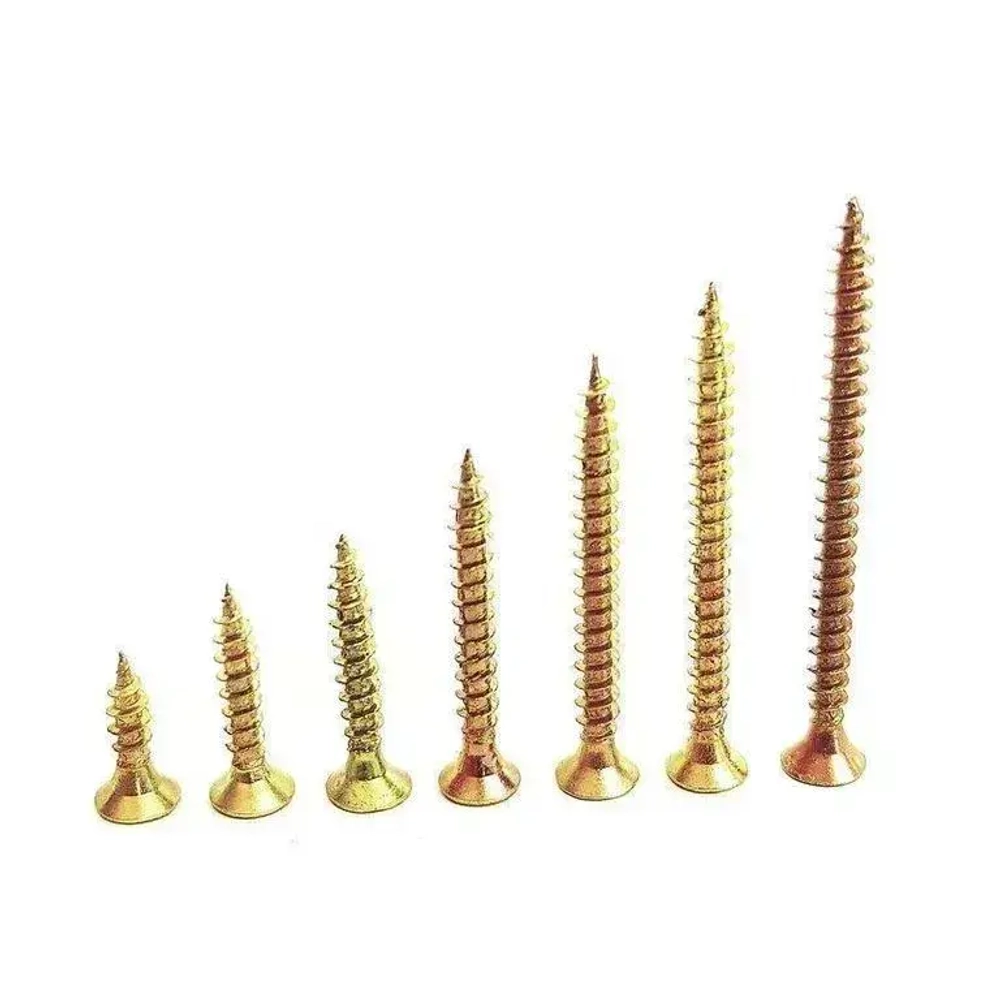 Саморез жёлтый универсальный, частая резьба, 6х200 20 шт.