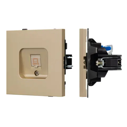 Механизм компьютерной розетки SCT-TENDO-MPC1-SFPL-GD (RJ-45, CAT6) (Arlight, Матовый песочный) 054592