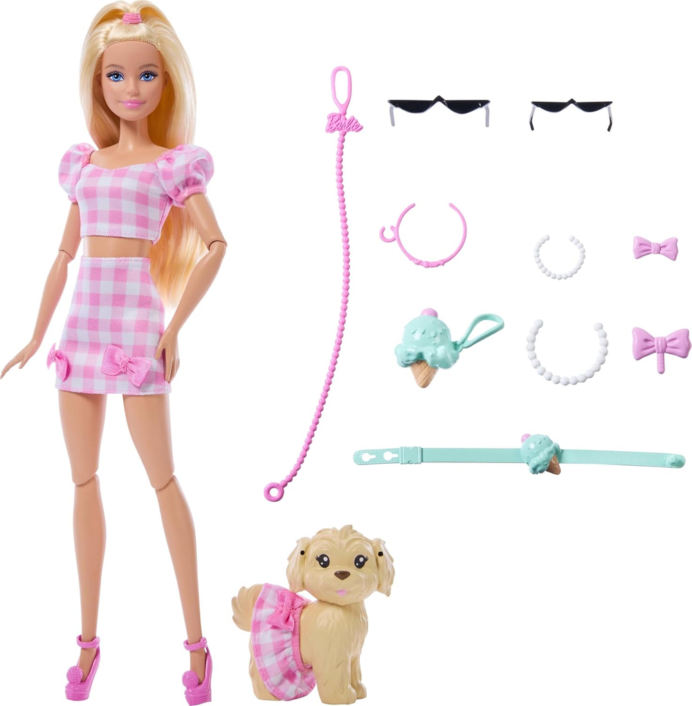Кукла Barbie Twinning Looks Doll with Pet с собачкой