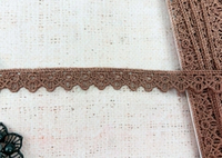 Кружево плетеное, ш. 1,8 см, коричневый