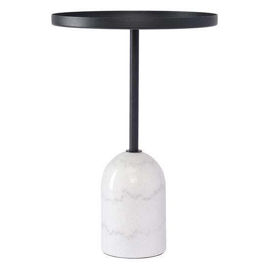 Столик кофейный lars, D40 см, черный/белый