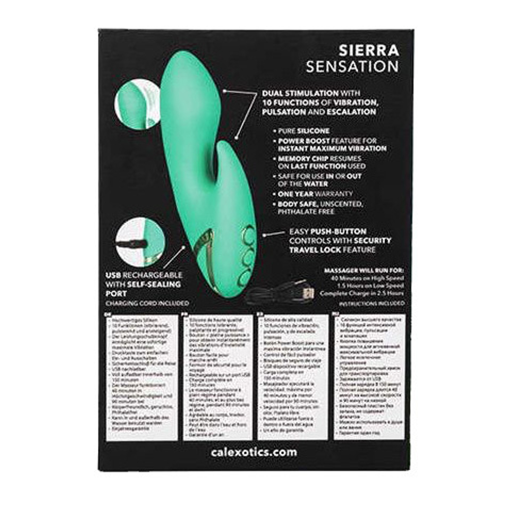 Зеленый вибромассажер-кролик 15см California Exotic Novelties Sierra Sensation SE-4349-15-3