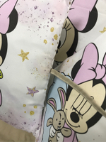 Комплект в кроватку 18 предметов "Минни Маус" бежевый, сатин