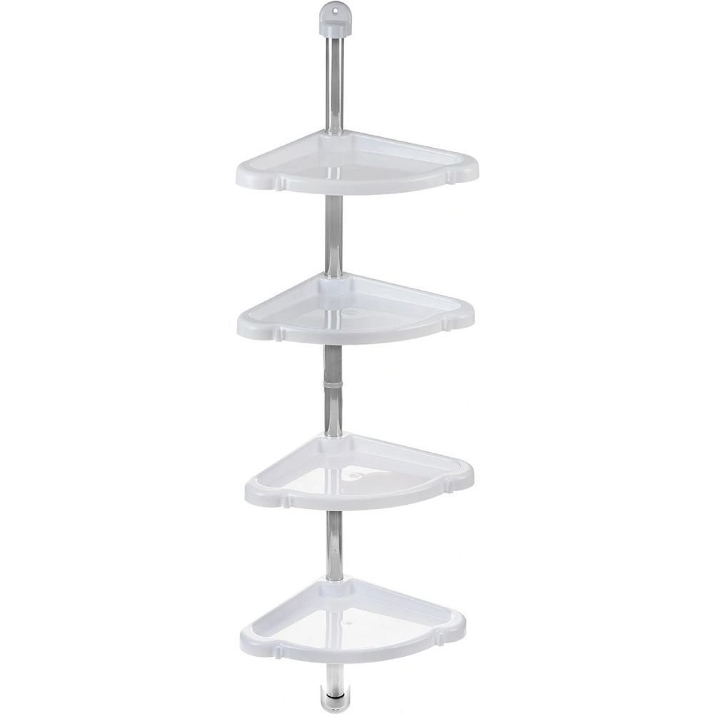 Полка для ванной пластик, угловая, 24х24х98.4 см, сн-бел, Berossi, Элансия, АС 12901000