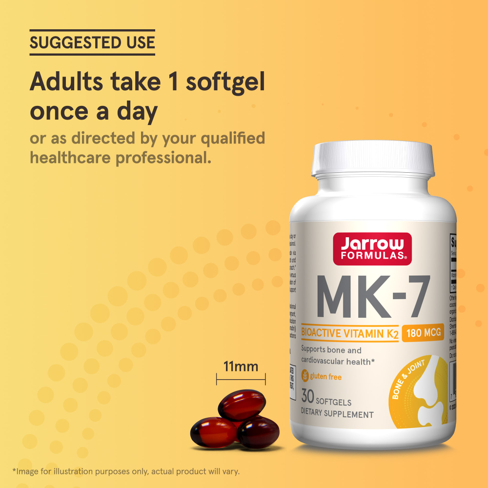 Jarrow Formulas, MK-7, 180 мкг, 30 мягких таблеток