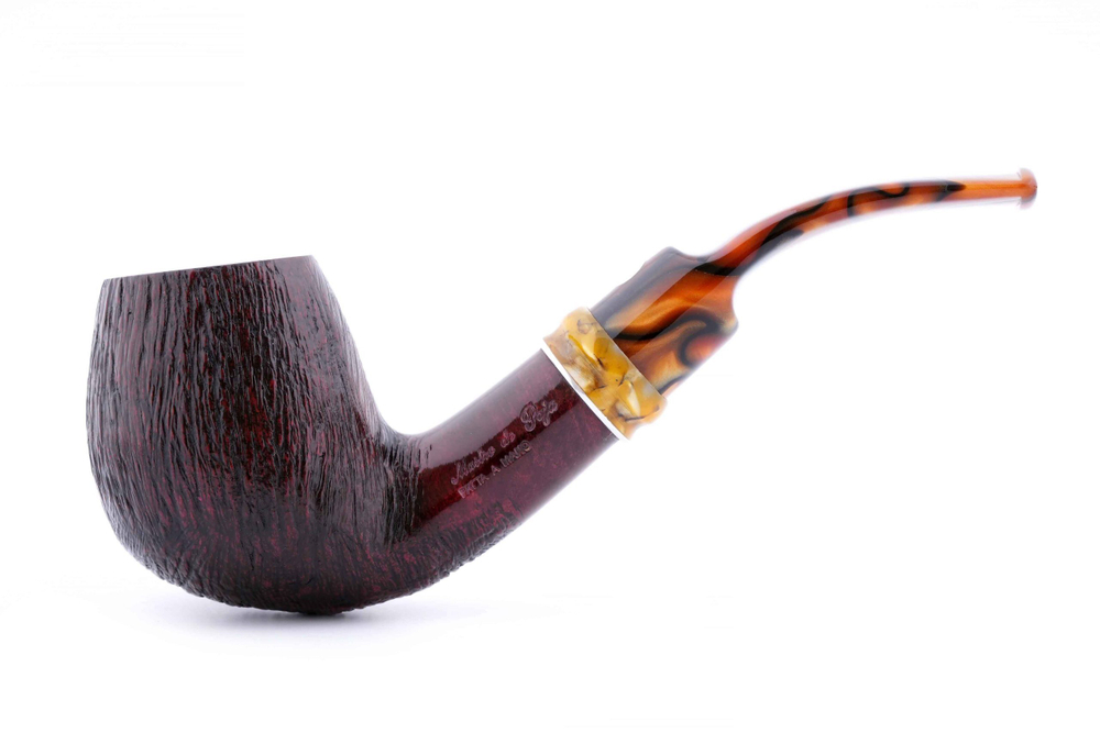 Трубка Mastro De Paja Pettinata Classica с цветным кольцом, M451-8