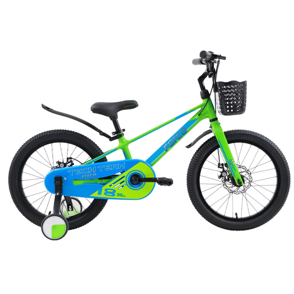 Велосипед Tech Team Forca 16&quot; green/blue (магниевыйсплав) 2024