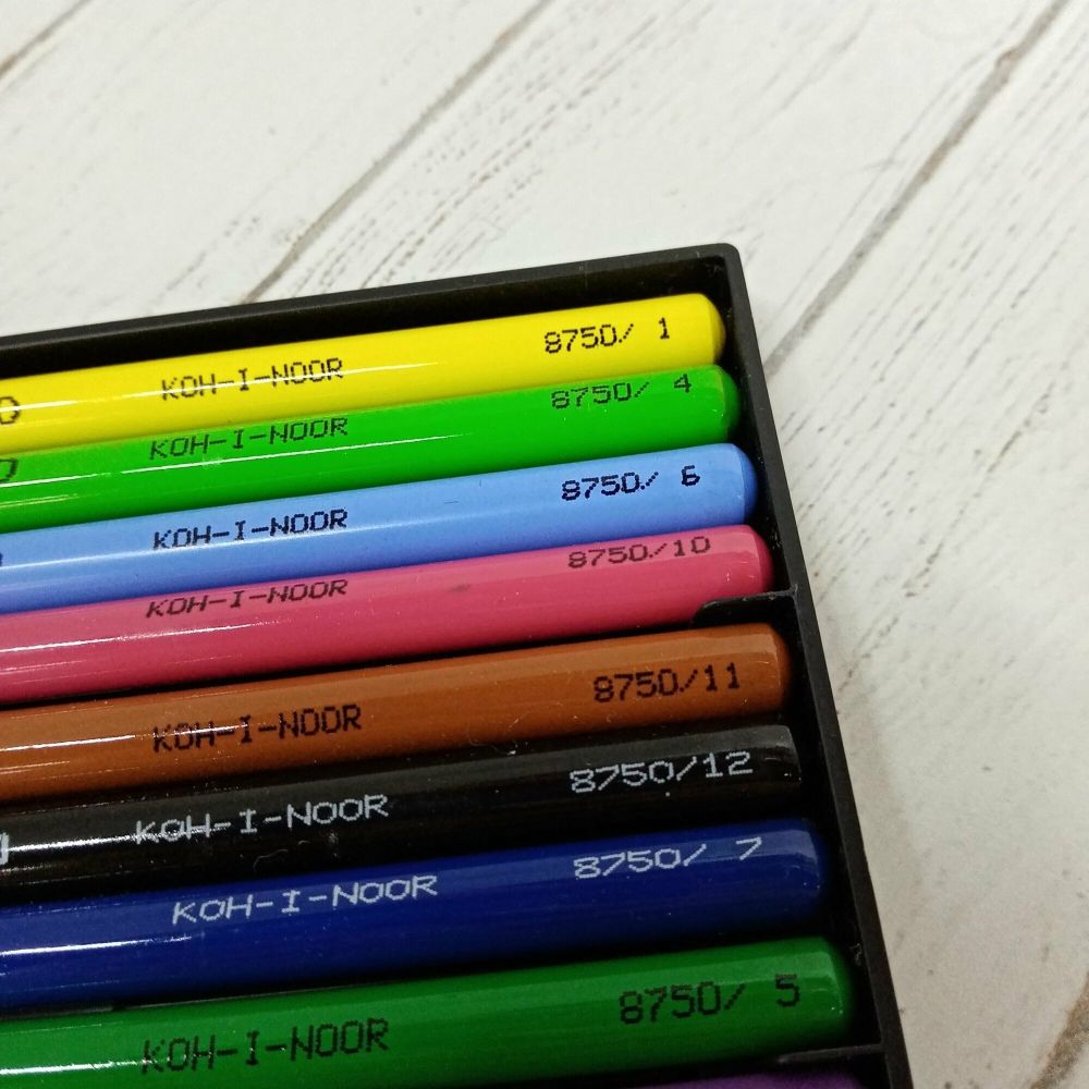 Карандаши цветные художественные KOH-I-NOOR "Progresso", 12 цветов, 7,1 мм, в лаке, без дерева, заточенные, 8756012007PZ