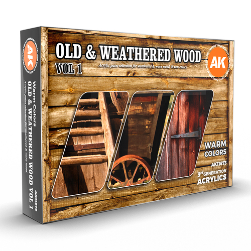 Набор акриловых красок AK Interactive Old & Weathered Wood vol.1 Set