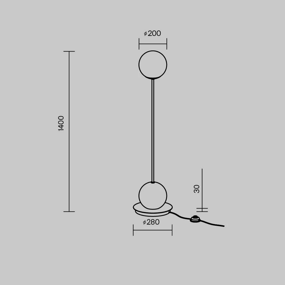 Торшер Maytoni TWINS MOD427FL-L20B3K
