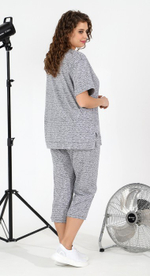 Пижама женская "Письмена" бриджи+футболка К-770