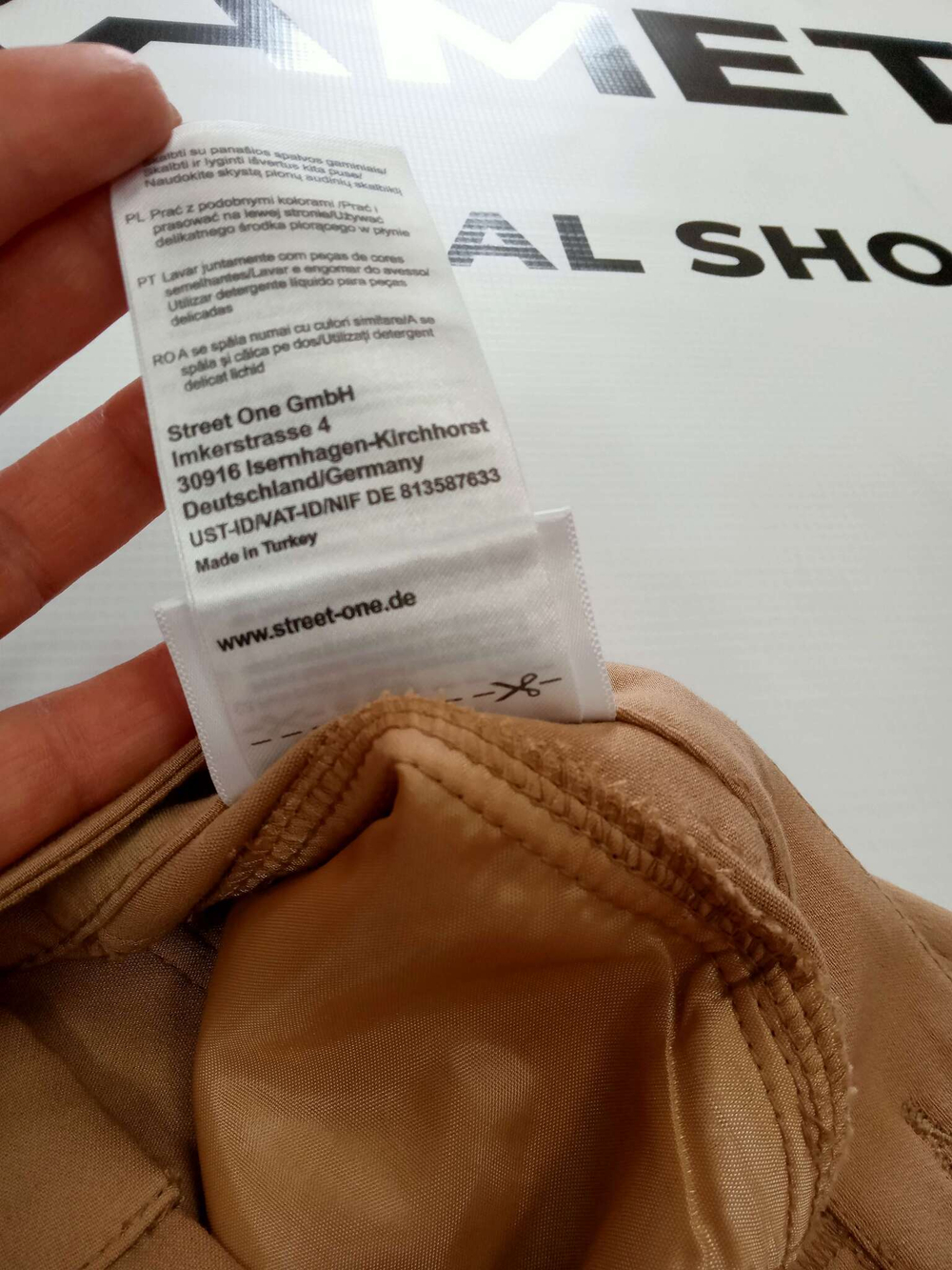 Брюки-стрейч casual fit, Street One.Цвет песочный. Размер 36/30 - 42/44 русский.