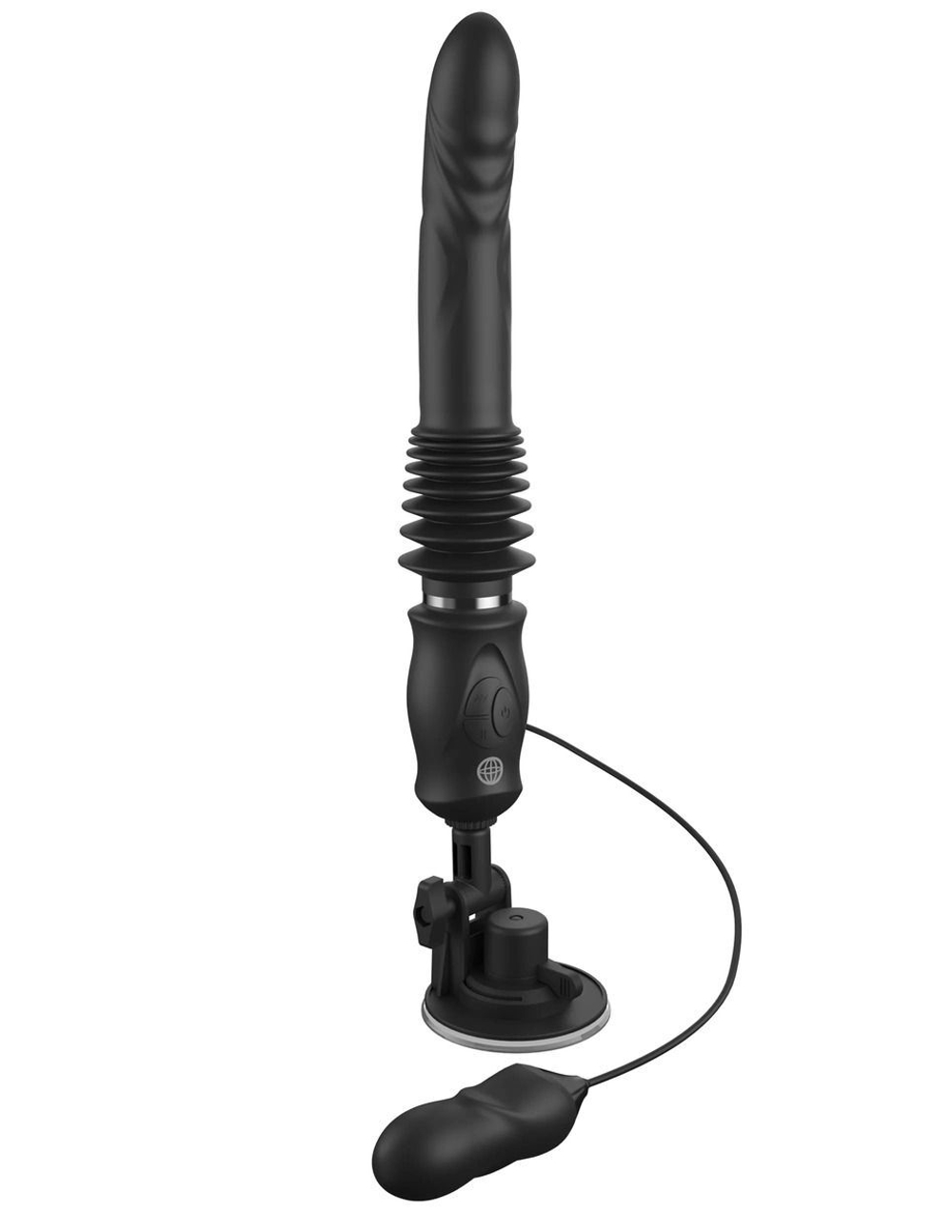 Черный автоматический вибромассажер с вибропулей Ultimate Silicone Thruster (Цвет: черный)