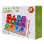 Развивающая игрушка 4 в 1 деревянная (2 вида сортер, 2 рыбалка), коробка C-41643