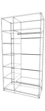 шкаф трёх створчатый 600×1200×2300 правый Вектор+