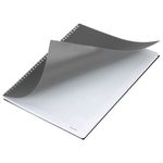 Тетрадь обложка пластик, А4 80 л., гребень мягкий (силиконовый), клетка, BRAUBERG, серый, 405357