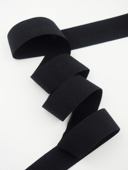 Бейка эластичная черная матовая ширина 20 мм