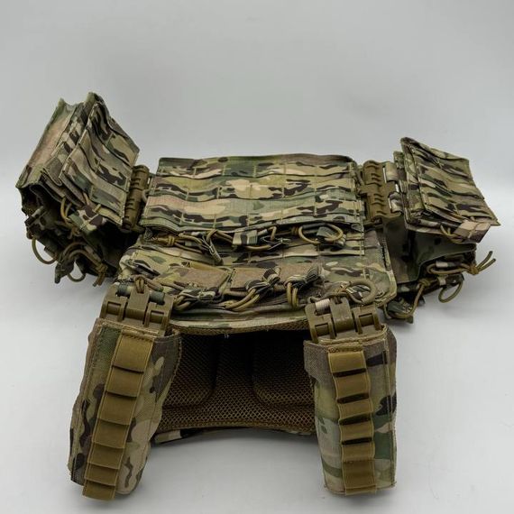 Жилет (плитник быстросъемный YAKEDA разгрузка) с подсумками на спине, мультикам