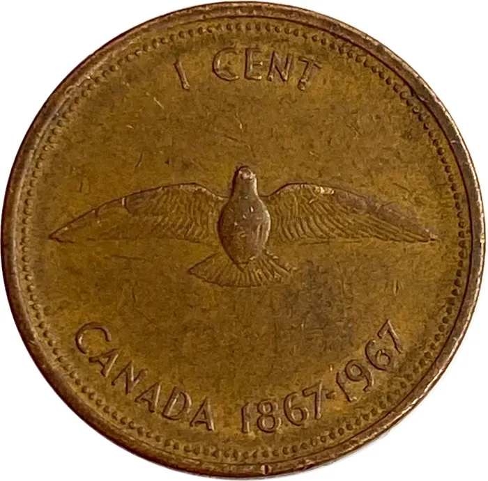 1 цент 1967 Канада «100 лет Конфедерации Канада»