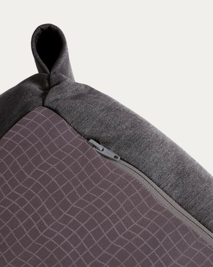 Пуф-шезлонг со спинкой Square темно-серого цвета для садового модульного дивана 165 x101см