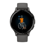 Спортивные часы Garmin Venu 3S, 41 мм, серый силиконовый ремешок Безель из нержавеющей стали сланцевого цвета, корпус серого цвета, AMOLED-дисплей со стеклом Gorilla Glass. Ремешок с классической застёжкой — на запястье обхватом 110–175 мм