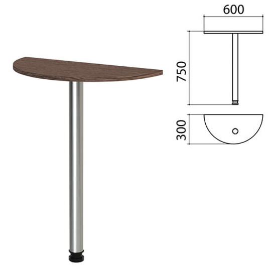 Стол приставной полукруг "Канц", 600х300х750, цвет венге (КОМПЛЕКТ)