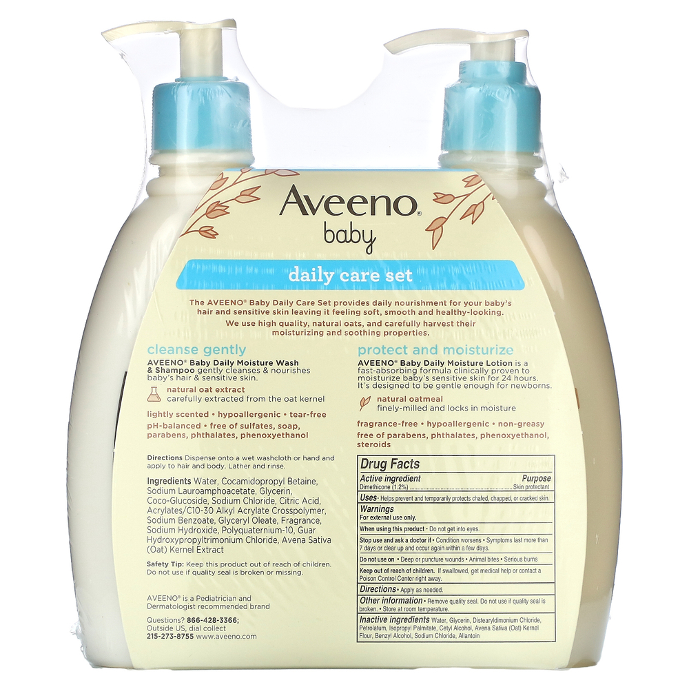 Aveeno, Набор для ежедневного ухода для малышей, набор из 2 предметов